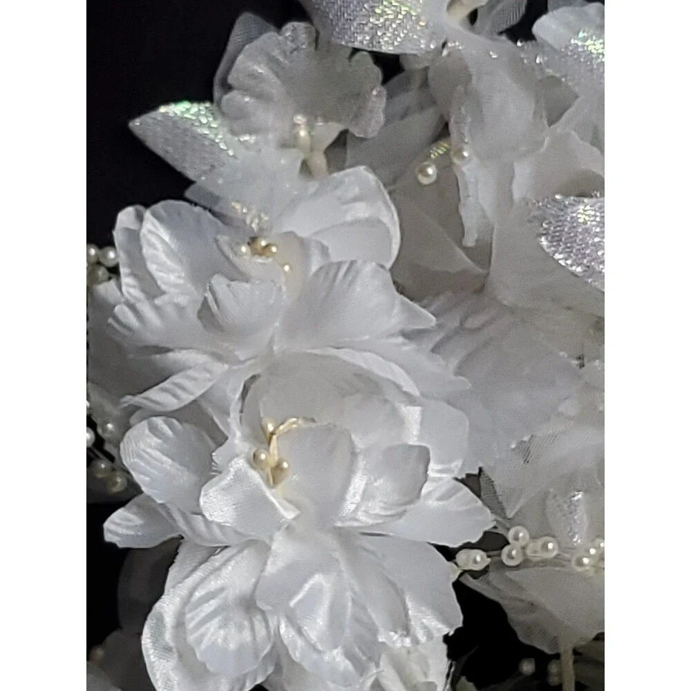 Wedding Floral Bundle Of 32 Pieces/white/Ivory/Iridescent/Picks/Stems/Flower/Lot
